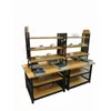 customized wooden backboard snack shelves, supermarket shelves, single and double-sided convenience store display shelves