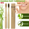 Moda bambu carvão cerdas coroa ambientalmente madeira escova de dentes escova de dentes de bambu macio náilon capitellum escovas de dentes de bambu para hotel