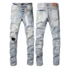 Jeans roxos designer jeans mens jeans homens joelho magro reto tamanho 28-40 motocicleta na moda longo buraco reto high street denim atacado jeans para homens