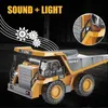 Transformation Toys Robots 1 24 9Ch RC Eloy Dump Truck Car Engineering Fordon Forklift Tung grävmaskin Fjärrkontrollbil Toys For Boys Children's Giftl231114