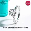 With Side Stones AnuJewel 2ct/3ct Moissanite Engagement Ring For Women 925 Sterling Silver D Color Lab Created Diamond Wedding Rings Jewelry YQ231209