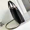 Top European American Designers Tote bag Fashion Women Rivet Pure Leather Shopping bag handbag shoulder bag crossbody soft large capacity bag
