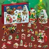 Jouets de véhicules 2023 Série de Noël Blocs de construction Coffret cadeau pour enfants 24 jours Calendrier de l'Avent de Noël DIY Casse-Noisette Briques du Père Noël Modèle L231114