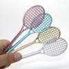 Raquete de tênis realista, 4 unidades, estilo badminton, caneta neutra, tomada de água, material escolar para estudantes