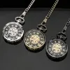 Pocket Watches Open Face Roman Numerals Display Mechanical Hand Winding Pocket Watch Elegant Fashion Antique Manual Pocket Clock Gift for Male 231208