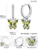 Boucles d'oreilles pendantes U7 en argent sterling 925 avec pierres de naissance papillon pour femme, zircone cubique, bijoux d'anniversaire, cadeau pour elle