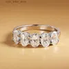 With Side Stones Serenity Day Real D Color 5 Stones 2.5 4*6mm Oval Full Moissanite Rings For Women S925 Sterling Silver Band Fine Jewelry YQ231209