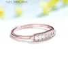 Com pedras laterais Kuololit 750 18K 14K anel de moissanite em ouro rosa para mulheres conjunto de moldura Baguette Solitaire combinando aliança de casamento noivado Natal YQ231209