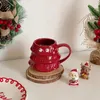 Bottiglie d'acqua Tazza in ceramica europea Simpatico albero di Natale Decorativo Ufficio Tazza da caffè Colazione Desktop Tazze da latte Decorazione della casa Bicchiere da acqua 231208