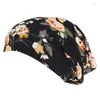 Beanie Skull Caps Q1QA Satijnen gevoerde slaapmuts Bedrukt dubbellaags Slouchy Motorkap Beanie Hair Slap Hat Oliv223475