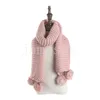 kids scarf Solid color Acrylic knitted pompom children scarf for winter DF330