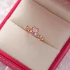 Cluster Rings Simple Heart Stone Ring For Women Female Cute Flower Finger Romantic Birthday Gift Girlfriend Fashion Zircon Jewlery