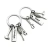 50pcs lot New Stainless Steel Dad Tools Keychain Grandpa Hammer Screwdriver Keyring Father Day Gifts1 85 W2207f6816772