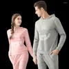 Men's Sleepwear Couple's Knitted Cotton Homewear Suit Spring Hooded Pajamas Casual Can Be Worn Outside