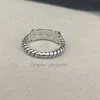 Anel de casamento de luxo designer anéis cabo torcido linha preto branco pedra pilha 925 prata esterlina com pav diamantes anéis
