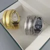 Orologi da polso da donna di lusso Orologio da polso con diamanti alla moda serpente d'oro Fascia in acciaio inossidabile di marca superiore Orologi da polso da donna per Natale Regalo per la festa della mamma di San Valentino