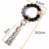 14 stijlen siliconen kralen armbanden beuken kwastje sleutelhanger hanger lederen armband dames sieraden door oceaan-verzending P169