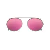 Polarized Round Clip On Sunglasses Unisex Pink Coating Mirror Sun Glasses Driving Metal Oval Shade Clip On Glasses uv400304c