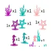 Bath Toys 20Pcs Mermaid Birthday Decoration Felt Tabletop Center Ornament Ocean Themed Little Party Baby Shower Supplies 221118 Drop D Dhfzn