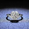 With Side Stones AETEEY Real Moissanite Diamond Ring Heart V Shaped Ring Pure S925 Sterling Silver for Women Wedding Fine Jewelry YQ231209