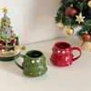 Garrafas de água Caneca cerâmica europeia bonito árvore de Natal decorativa escritório xícara de café café da manhã copos de leite decoração de casa vidro de água 231208