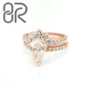 Echt Goud 14K 2Ct Moissanite Bruiloft Pass Test Iced Out Baguette Pear Cut Vvs Diamond Engagement Ring Voor Vrouwen