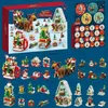 Voertuigspeelgoed 2023 Kerstserie Bouwstenen Geschenkdoos voor kinderen 24 Dagen Kerst Adventskalender DIY Notenkraker Kerstman Bakstenen ModelL231114