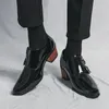 GAI GAI GAI Men Formal Dress Patent High Heel Wedding Groomman Leather Shoes Black Business Managerman Footwear 231208