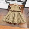 New baby dress designer girl skirt Size 110-150 Bow belt decoration child vest dresses Sleeveless Kids frock Dec05