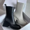 Bottines de pluie supérieures pour femmes, bottes Betty à fond épais, antidérapantes, en caoutchouc PVC, hautes, à plateforme, noires, imperméables, chaussures de pluie d'extérieur, EU3640 NO