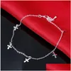 Anklets Retail 3Pcs 925 Sterling Sier Anklet Unique Nice Y Simple Beads Chain Ankle Foot Jewelry Drop Delivery Dhygk