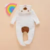 Rompers Winter Baby Clothes Cute Cartoon Bear Pajamas Cotton Infant Boy Girls Animal Costume Zipper Jumpsuit 024 Months 231208