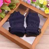 Button Wool Gloves Hands Warm Parrles Typing y jugando con manga del brazo de teléfono móvil Knitting Half dedo medio dedo Glove DF332