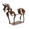 Objetos decorativos estatuetas escultura de cavalo de metal adonis cavalo tridimensional a céu aberto abstrato vintage desktop escritório decoração de casa ornamentos para presentes 231208
