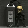 New 1PC Skull Head Keychain Car Biker Helmet Pendant Keychain Braided Rope Paracord Buddy Bag Hanging Backpack Doll Toy