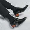 GAI GAI GAI Uomo Abito formale Vernice Tacco alto Matrimonio Groomman Scarpe in pelle Nero Business Managerman Calzature 231208