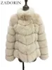 Winter Clothes for Women Stand Collar Splicing Long Sleeve Faux Fur Coat Black White Fluffy Jacket Coats