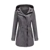 New cotton hooded trench coat women's spring and autumn jacket European and American plus size loose solid color clothing women's clothing