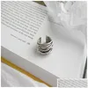 Charms Sier Authentic 925 Sterling Mtilayer Wrap Open Rings For Women New Vintage Female Adjustable Statement Ring Drop Delivery Jew J Dhsr2