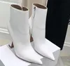 Nowy pokaz wybiegu wskazywane botki palce damskie kieliszki do wina z ultra wysokim obcasami kryształowe obcasy boczne krótkie buty dla damskich botów