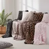 Blankets Half Sides Fleece Boho Style Sonic Stitch Blanket for Barefoot Child Home Leopard Print Plaid Throw Bedspreads 231019