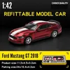 Auto elettrica/RC CCA 1/42 2018 Ford Mustang GT Modello in lega di auto pressofusa in metallo Assemblaggio Serie di modifiche Collezione di veicoli in miniatura Auto giocattoloL231223