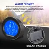 New Car Solar Digital Clock Date Week Thermometer Automobiles Internal Stick-On LCD Luminous Display for Dashboard Car Clock