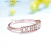 Con piedras laterales Kuololit Soild 18K 585 Banda de moissanita de oro rosa de 14 quilates para mujer Baguette Solitaire Anillo de diamantes de boda a juego Compromiso 2022 YQ231209