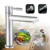 Bathroom Sink Faucets 304 Basin Faucet Stainless Steel Silver Single Cold Counter Household Hardware