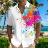 Chemises décontractées pour hommes 2023 Chemise d'été Hawaii à manches courtes Polo Col 3D imprimé animal oiseau et voyage de plage pour femmes