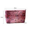 Vintage Woolen Women's Cosmetic Bag Luxury Design Kvinnliga reseförvaringspåsar Makeup Case Portable Ladies Clutch Purse Handväskor