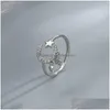 Bagues de bande Anneaux Ventfille 925 Sterling Sier Lune Gland Ouverture Femme Mode Ins Bague Livraison Directe Bijoux Bague Dh1Ot