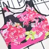 Flower Print Sport Vest Women Sleeveless Tanks Top Slim Fit Yoga Leggings Quick Drying Fitness Wear