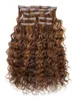 사실상 감지 할 수없는 Fuller Wavy Seamless Clip-in Hair Extensionshighlighte Brown Auburn 경량 내구성 유연한 7pcs 120g/pack